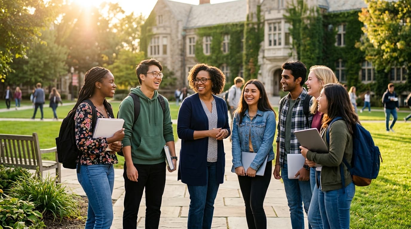 Students on campus